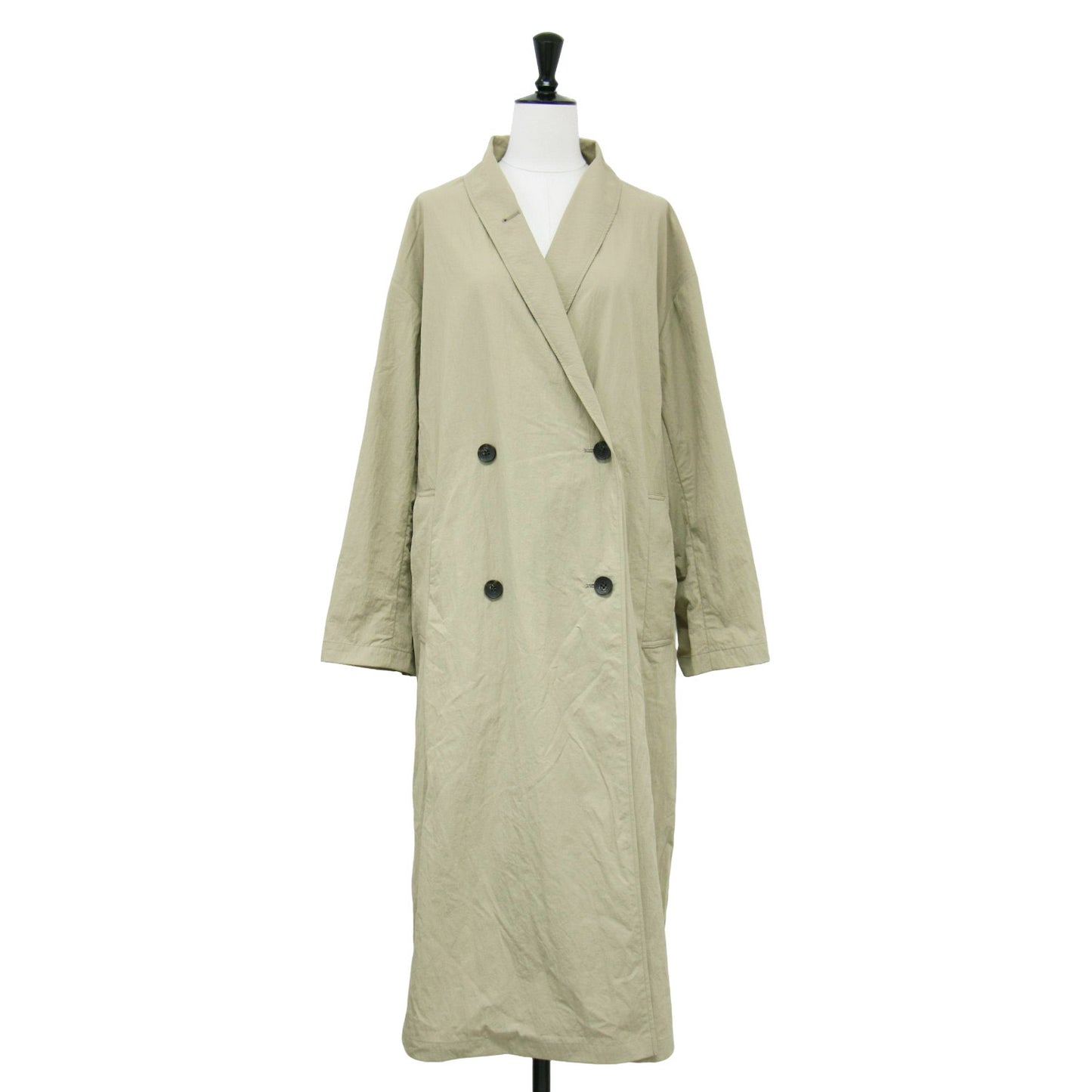 Lisire 25春夏 ナイロン ショールカラー トレンチコート / ECOTTONY NYLON TRENCH COAT 長袖 ロング丈 Aライン フレア