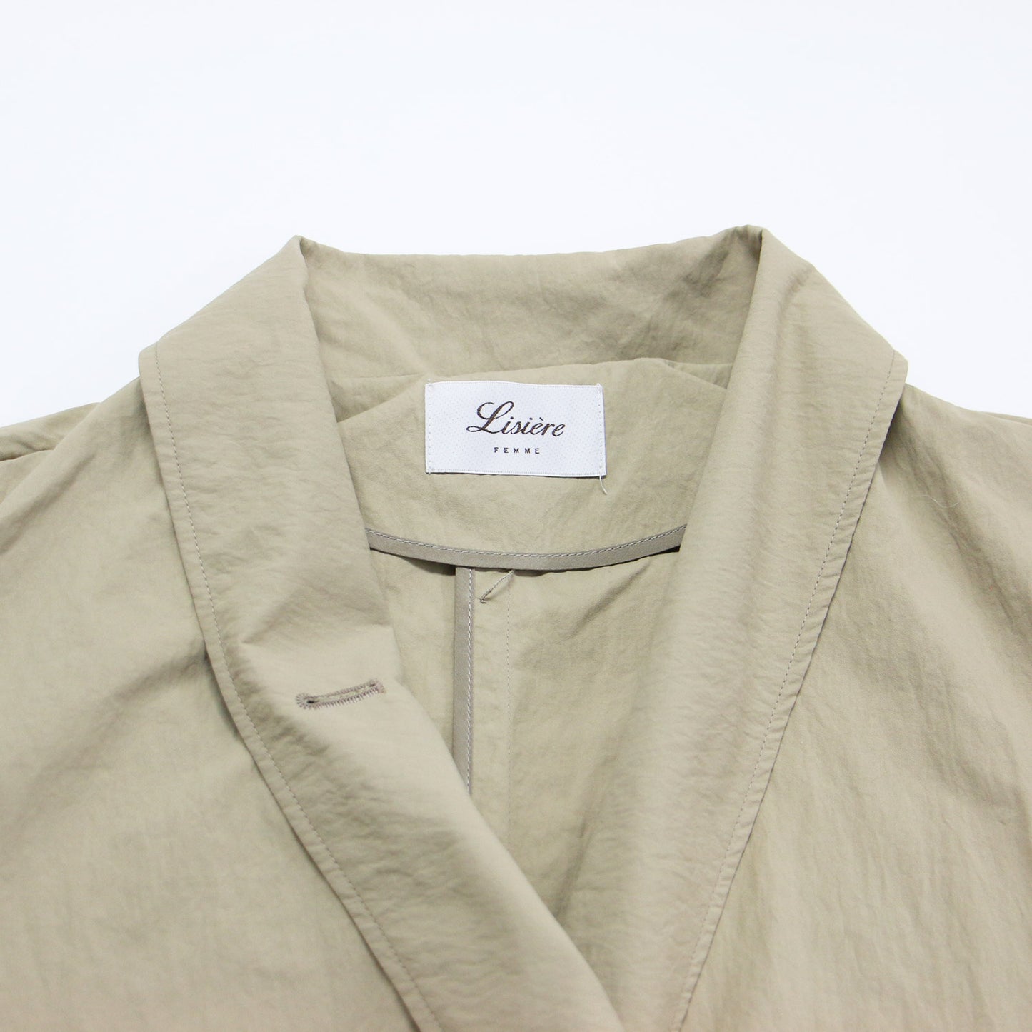 Lisire 25春夏 ナイロン ショールカラー トレンチコート / ECOTTONY NYLON TRENCH COAT 長袖 ロング丈 Aライン フレア