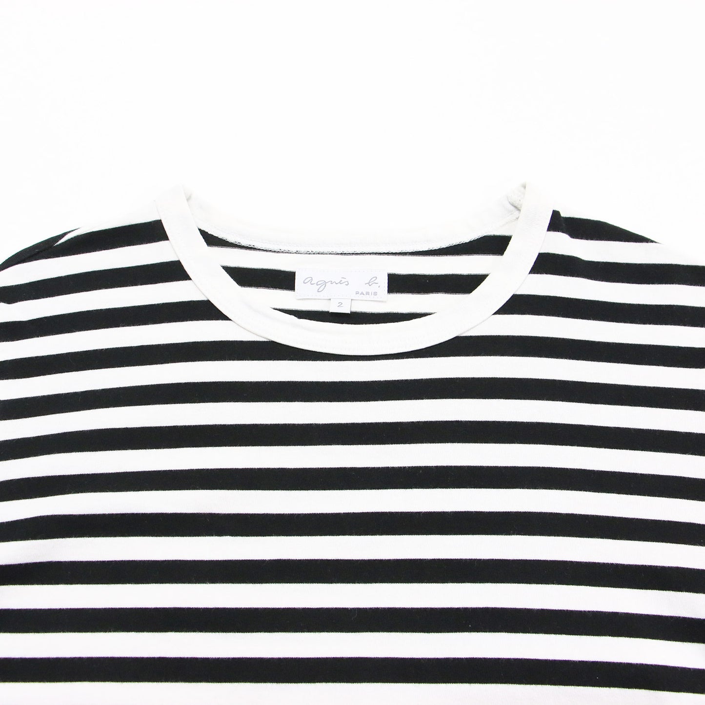 細ボーダー コットン 長袖 Tシャツ ""Cool"" / プルオーバー 長袖 クルーネック 定番