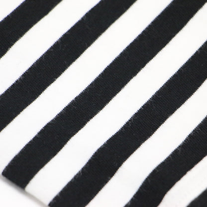 細ボーダー コットン 長袖 Tシャツ ""Cool"" / プルオーバー 長袖 クルーネック 定番
