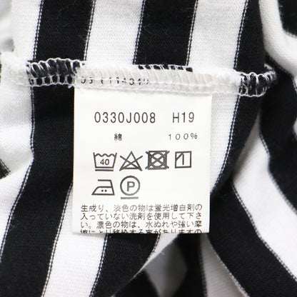 細ボーダー コットン 長袖 Tシャツ ""Cool"" / プルオーバー 長袖 クルーネック 定番