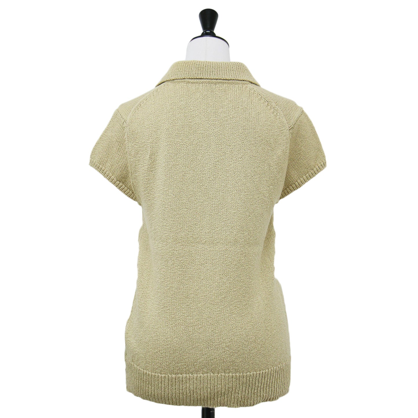 25春夏 コットン ウール 半袖 ニット ポロシャツ / Wave Boucle Cap Sleeve Polo Shirt プルオーバー コンパクト