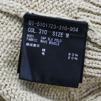 25春夏 コットン ウール 半袖 ニット ポロシャツ / Wave Boucle Cap Sleeve Polo Shirt プルオーバー コンパクト