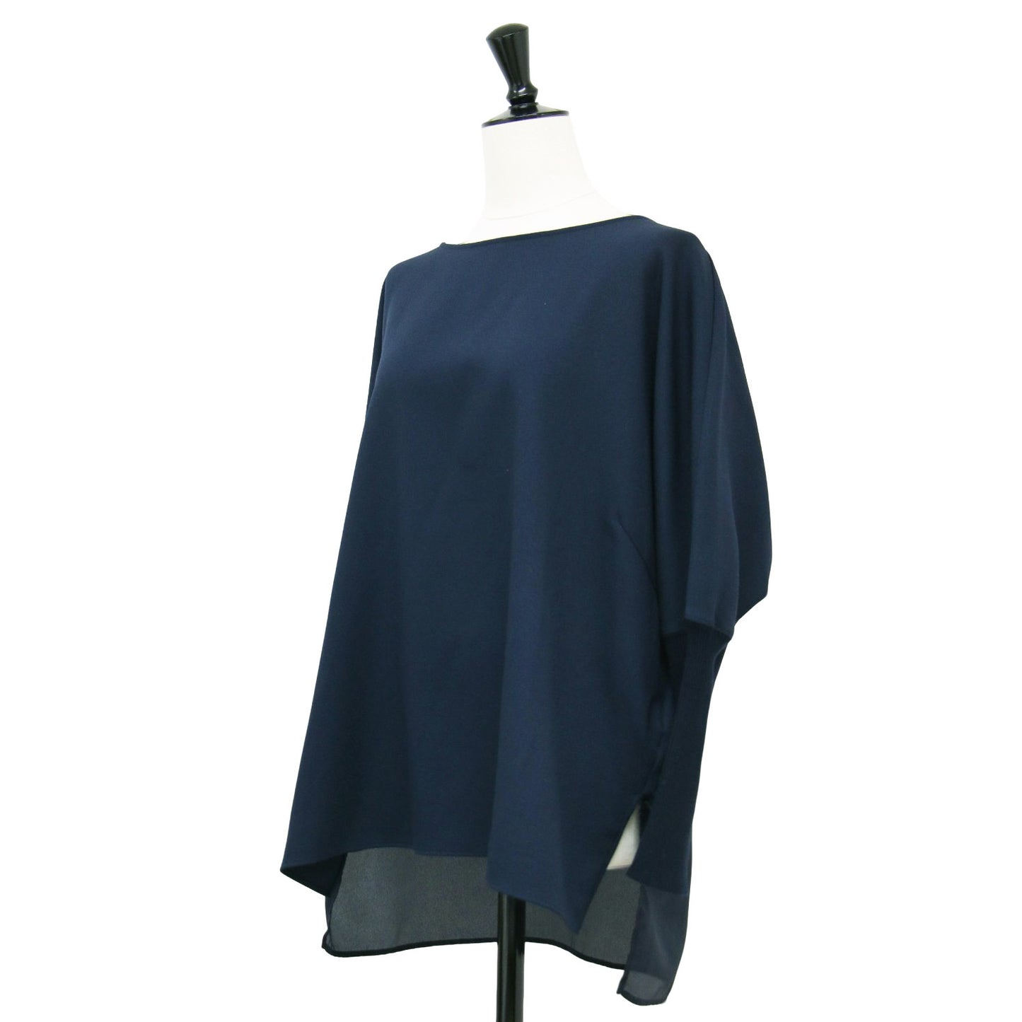 24秋冬 ジョーゼット コンビ ブラウス / プルオーバー 長袖 ドルマンスリーブ バックヘム