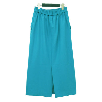 22秋冬 ウォームツイル タック タイトスカート / Iライン ロング丈 スリット