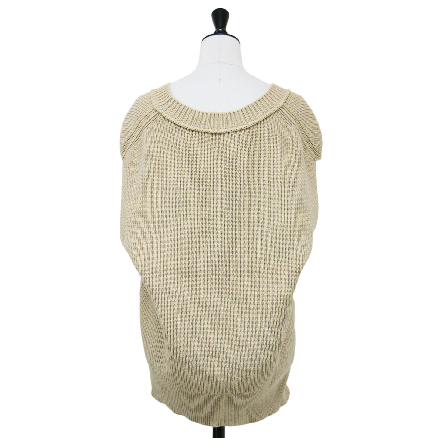 21春夏 コットン ナイロン リリヤーン Vネック ベスト / ニット ドロップショルダー オーバーサイズ 畦編み