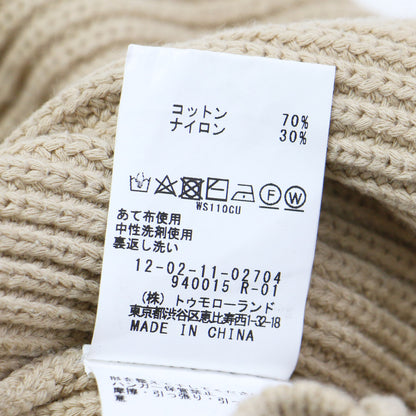 21春夏 コットン ナイロン リリヤーン Vネック ベスト / ニット ドロップショルダー オーバーサイズ 畦編み