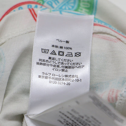 スタンプ 半袖 Tシャツ / カットソー クルーネック ハーフスリーブ 総柄 コットン