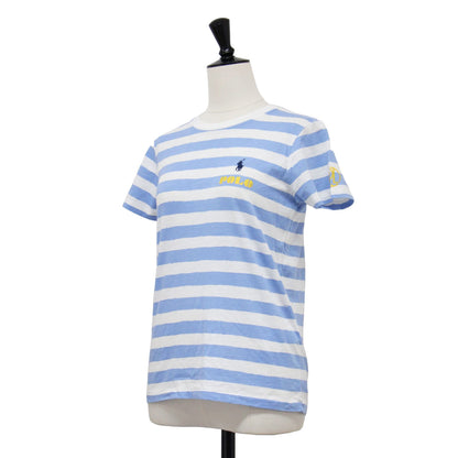 ボーダー 半袖 Tシャツ / カットソー クルーネック ハーフスリーブ ポニー刺繍 ワンポイント コットン