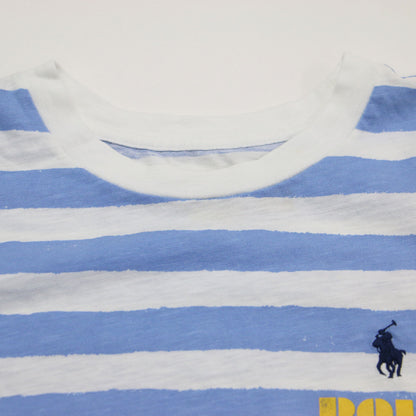 ボーダー 半袖 Tシャツ / カットソー クルーネック ハーフスリーブ ポニー刺繍 ワンポイント コットン