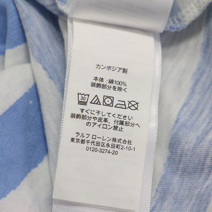 ボーダー 半袖 Tシャツ / カットソー クルーネック ハーフスリーブ ポニー刺繍 ワンポイント コットン