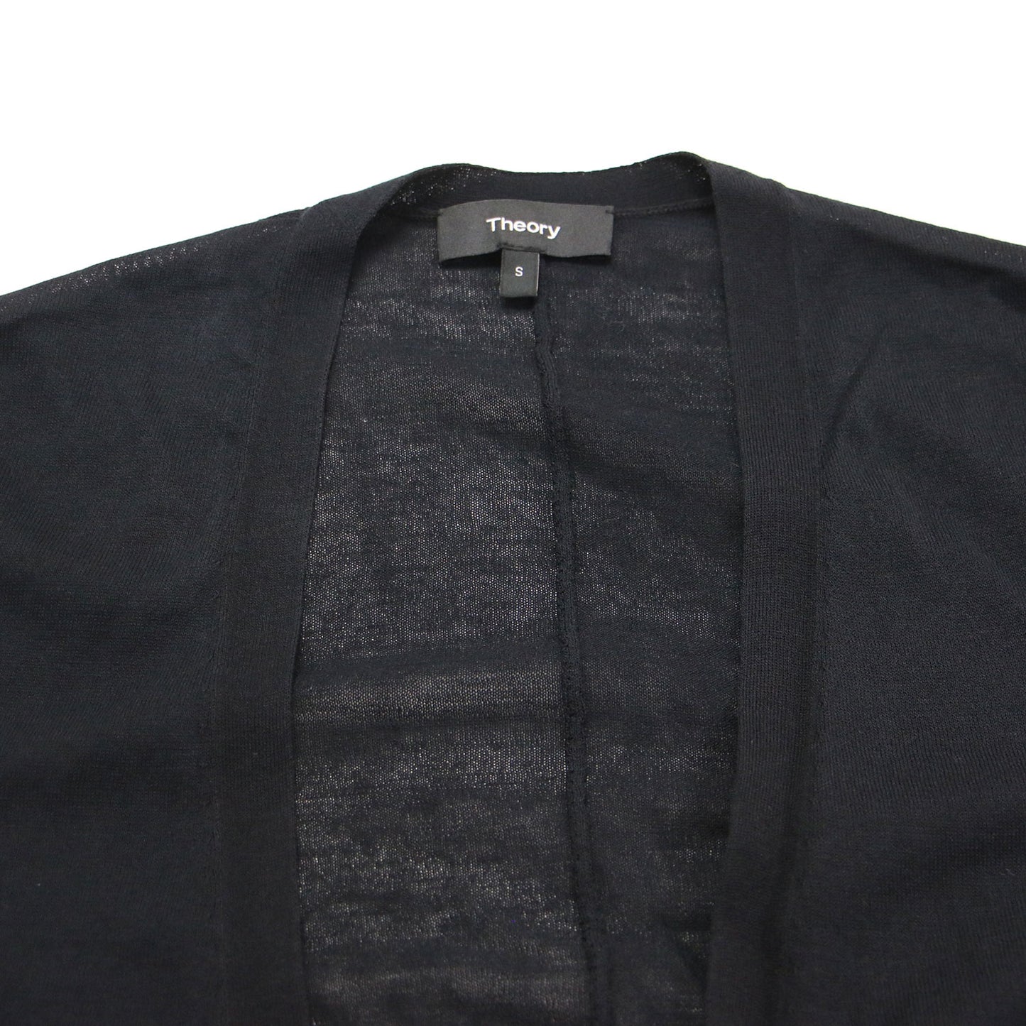 ロング カーディガン / 長袖 膝下丈 シアー リブ コットン