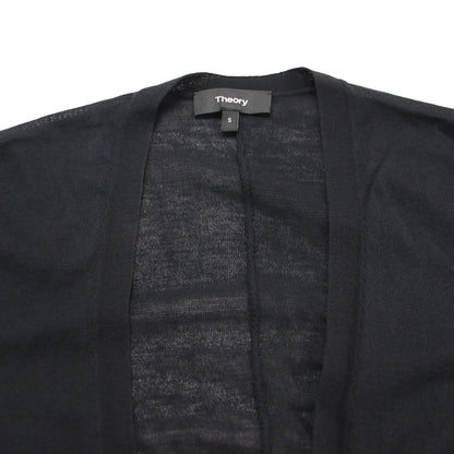 ロング カーディガン / 長袖 膝下丈 シアー リブ コットン