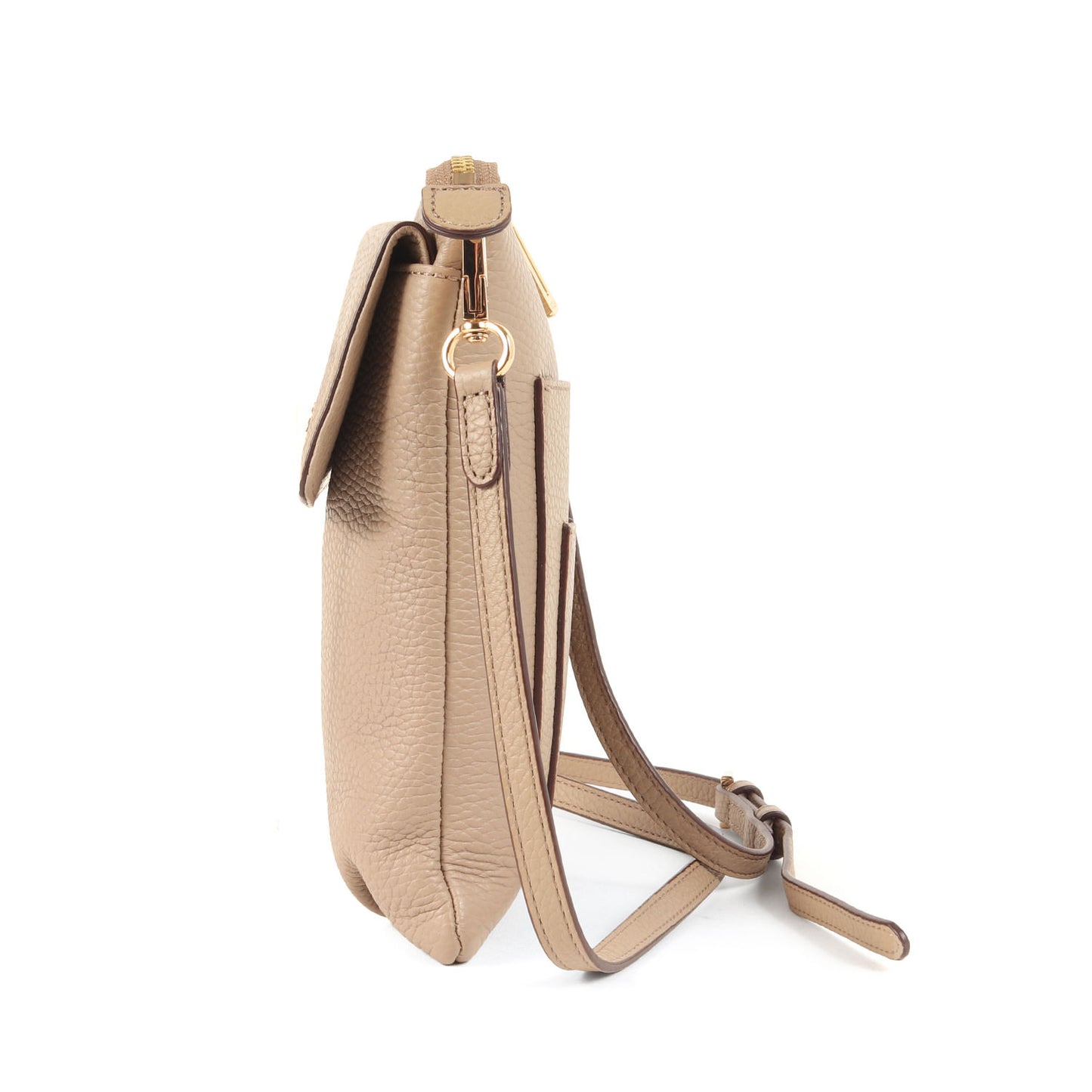 スマートフォンポケット付 ヘラクレスシュリンク レザー ポシェット / ショルダーバッグ ゴールドメタルロゴ