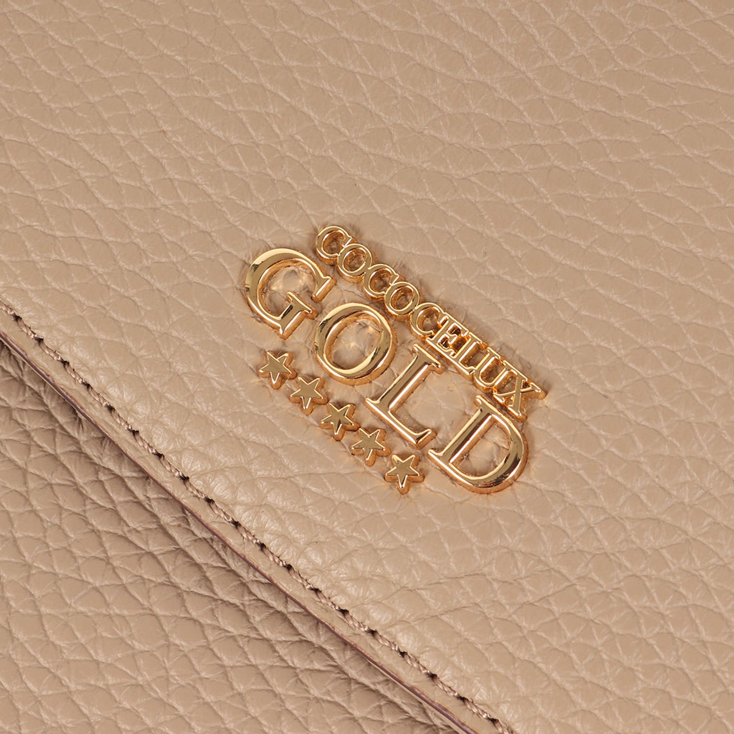 スマートフォンポケット付 ヘラクレスシュリンク レザー ポシェット / ショルダーバッグ ゴールドメタルロゴ