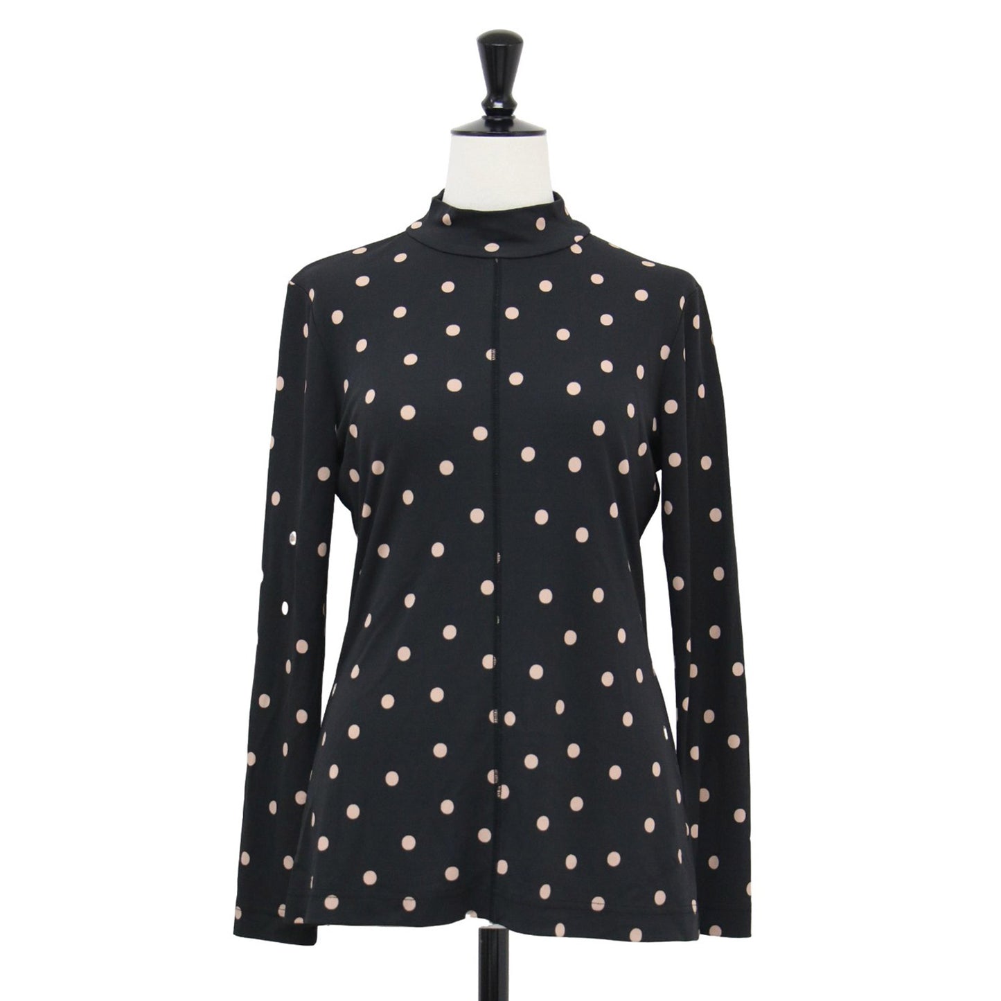 24春夏 ポルカドット ハイネック カットソー / Polka 長袖 コンパクト ストレッチ