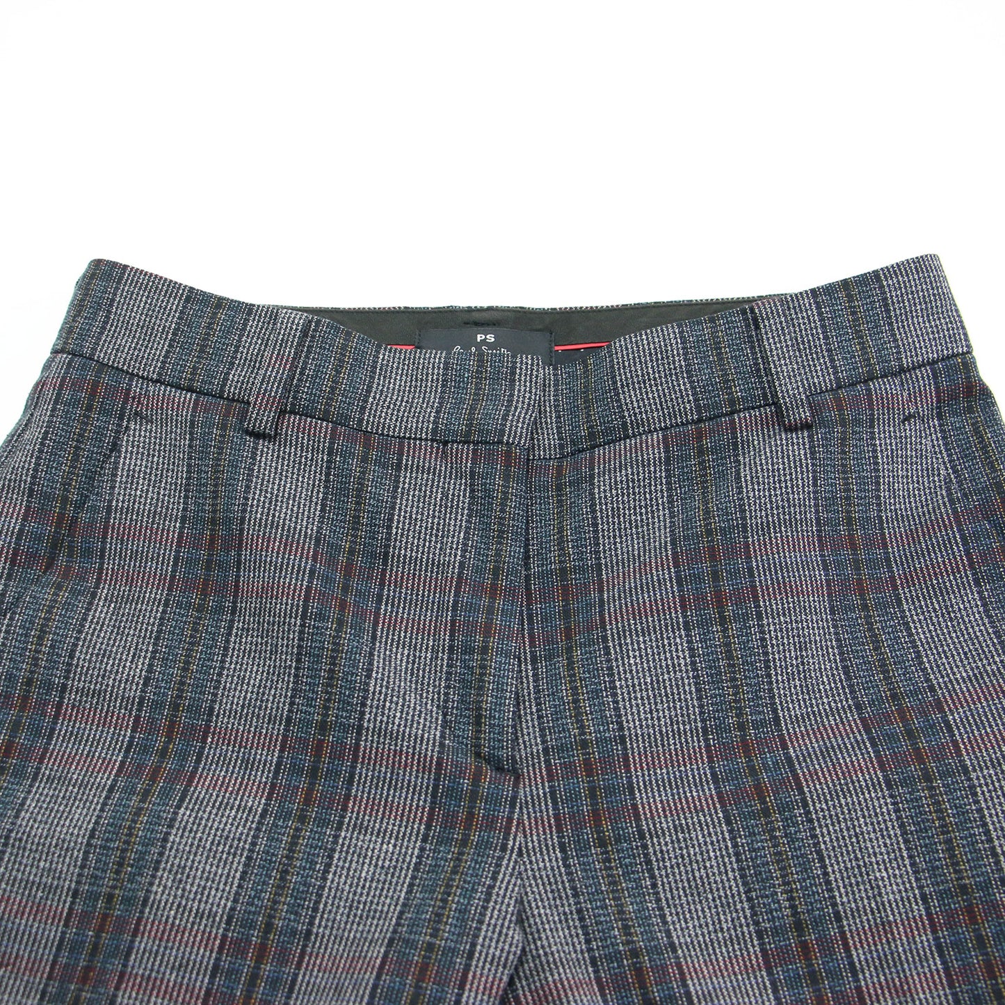 22秋冬 マルチチェック テーパードパンツ / スラックス センタープレス 総柄 ストレート ウール