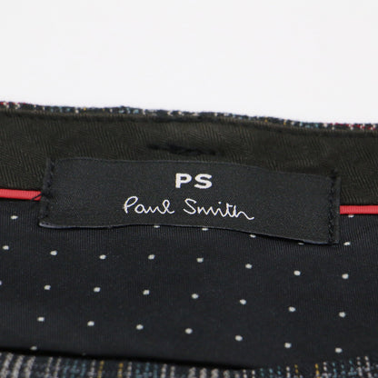 22秋冬 マルチチェック テーパードパンツ / スラックス センタープレス 総柄 ストレート ウール