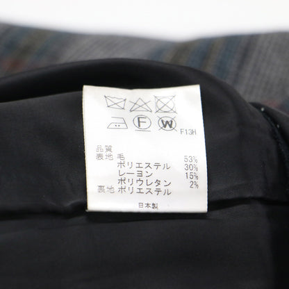 22秋冬 マルチチェック テーパードパンツ / スラックス センタープレス 総柄 ストレート ウール