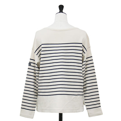 × Armor-lux 24秋冬 クロップド ボーダー カットソー / プルオーバー 長袖 ドロップショルダー スリット コットン