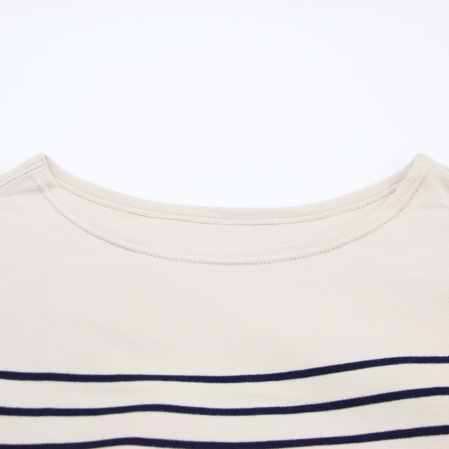 × Armor-lux 24秋冬 クロップド ボーダー カットソー / プルオーバー 長袖 ドロップショルダー スリット コットン