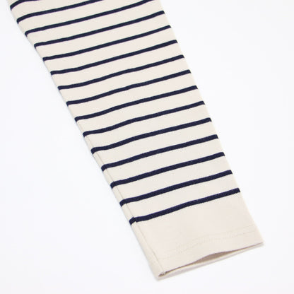 × Armor-lux 24秋冬 クロップド ボーダー カットソー / プルオーバー 長袖 ドロップショルダー スリット コットン