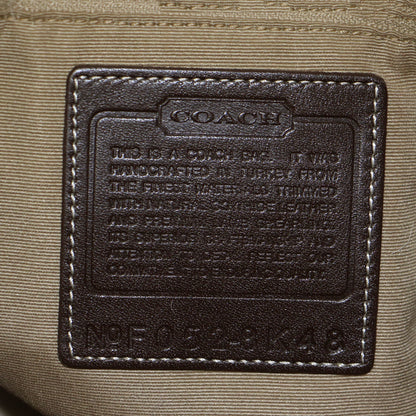 ファー付き シグネチャー ショルダー バッグ / ワンハンドル 肩掛け キャンバス レザー スエード