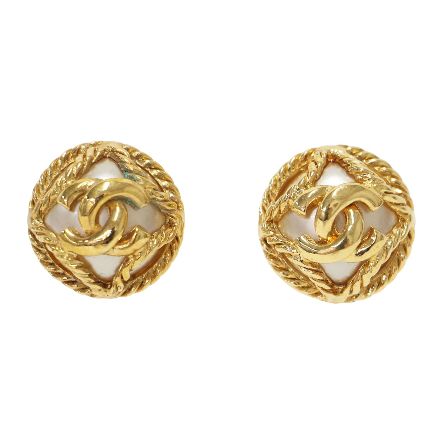 ココマーク ロゴ パール イヤリング / 95A 両耳用 ヴィンテージ