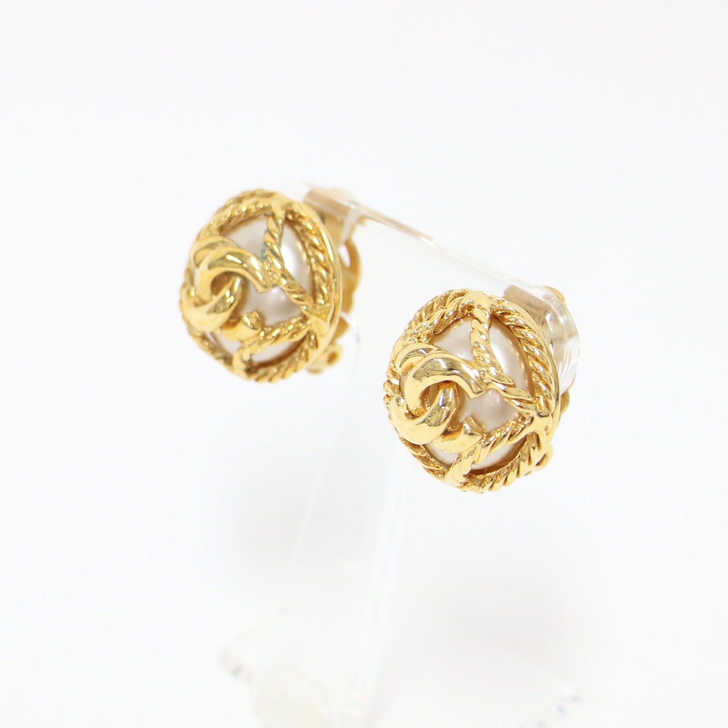 ココマーク ロゴ パール イヤリング / 95A 両耳用 ヴィンテージ