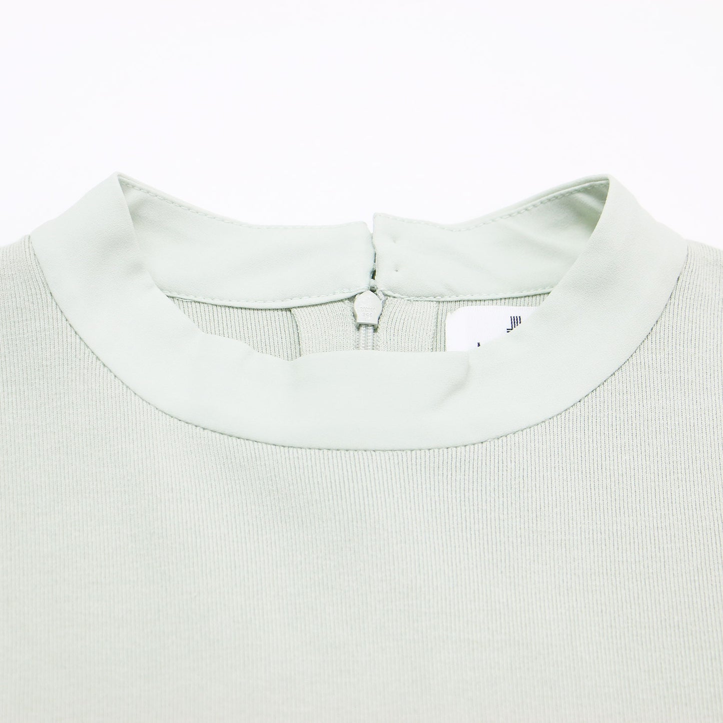 ニット コンビ ノースリーブ ワンピース / ドレス ロング丈 ハイネック プリーツ フレア