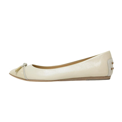 レザー バレエシューズ / パンプス ラウンドトゥ フラット リボン