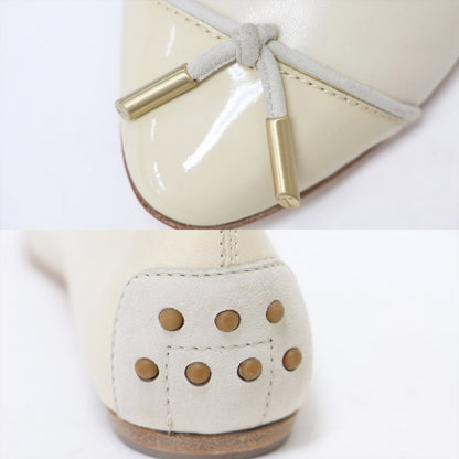 レザー バレエシューズ / パンプス ラウンドトゥ フラット リボン