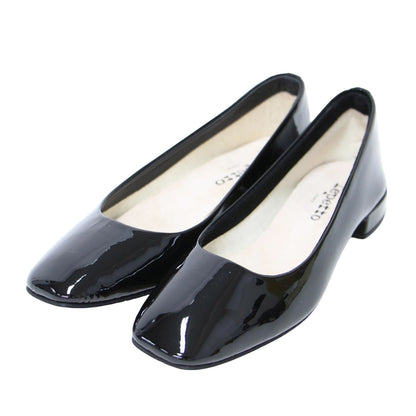 スクエアトゥ エナメル パンプス / バレエシューズ ローヒール 牛革