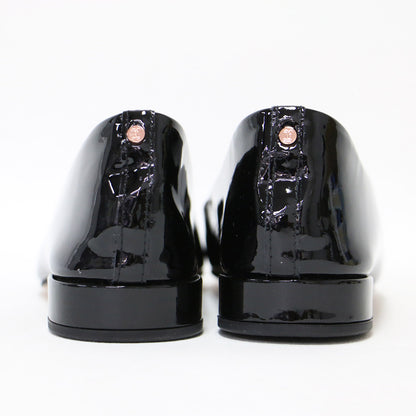 スクエアトゥ エナメル パンプス / バレエシューズ ローヒール 牛革