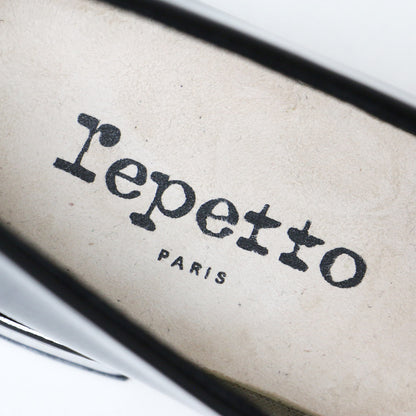 スクエアトゥ エナメル パンプス / バレエシューズ ローヒール 牛革