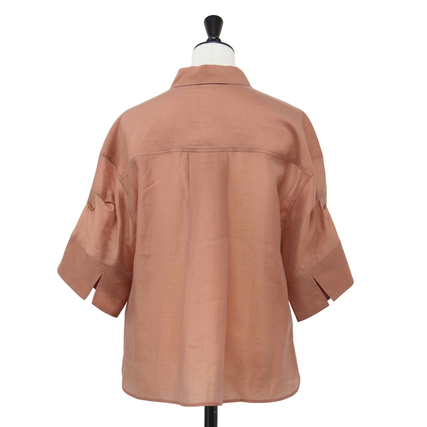 25春夏 ワイドスリーブ 半袖 シャツ / Tori Maddox Shirt ブラウス ドロップショルダー タック ワイド シアー