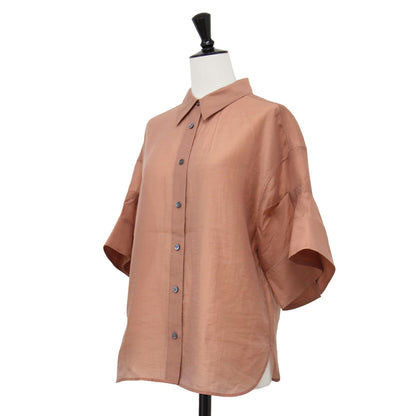 25春夏 ワイドスリーブ 半袖 シャツ / Tori Maddox Shirt ブラウス ドロップショルダー タック ワイド シアー