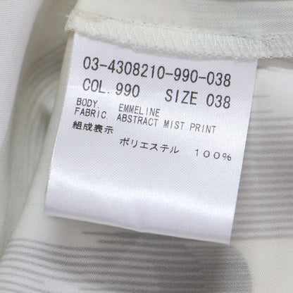 24秋冬 総柄 フレンチスリーブ ブラウス / Abstract Mist Print Emmeline ノースリーブ クルーネック ワイド スリット