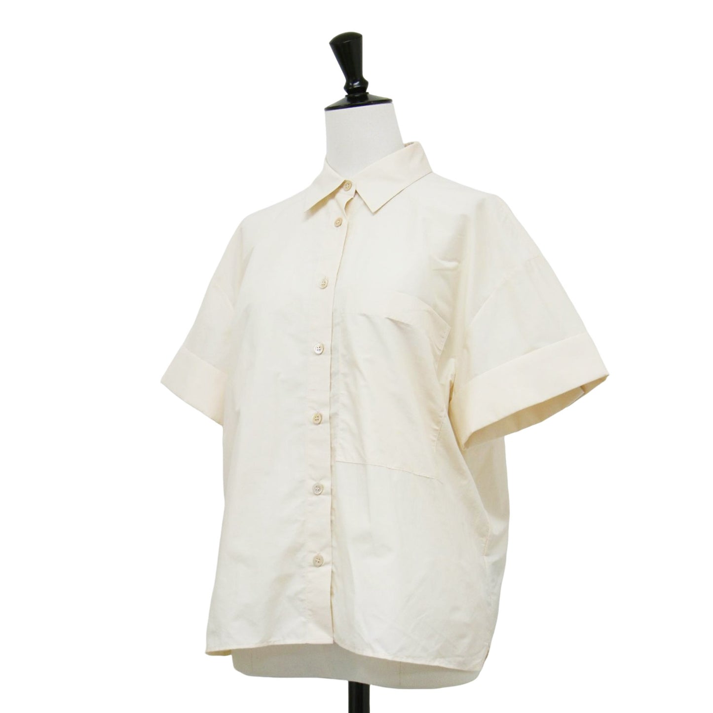 25春夏 ショートスリーブ シアー シャツ / ブラウス オーバーサイズ ワイドスリーブ スリット コットン