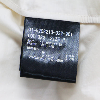 25春夏 ショートスリーブ シアー シャツ / ブラウス オーバーサイズ ワイドスリーブ スリット コットン