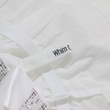 22春夏 キャンディスリーブブラウス / プルオーバー シャツ ショート丈 ギャザーネック 長袖 バックボタン コットン ウォッシャブル