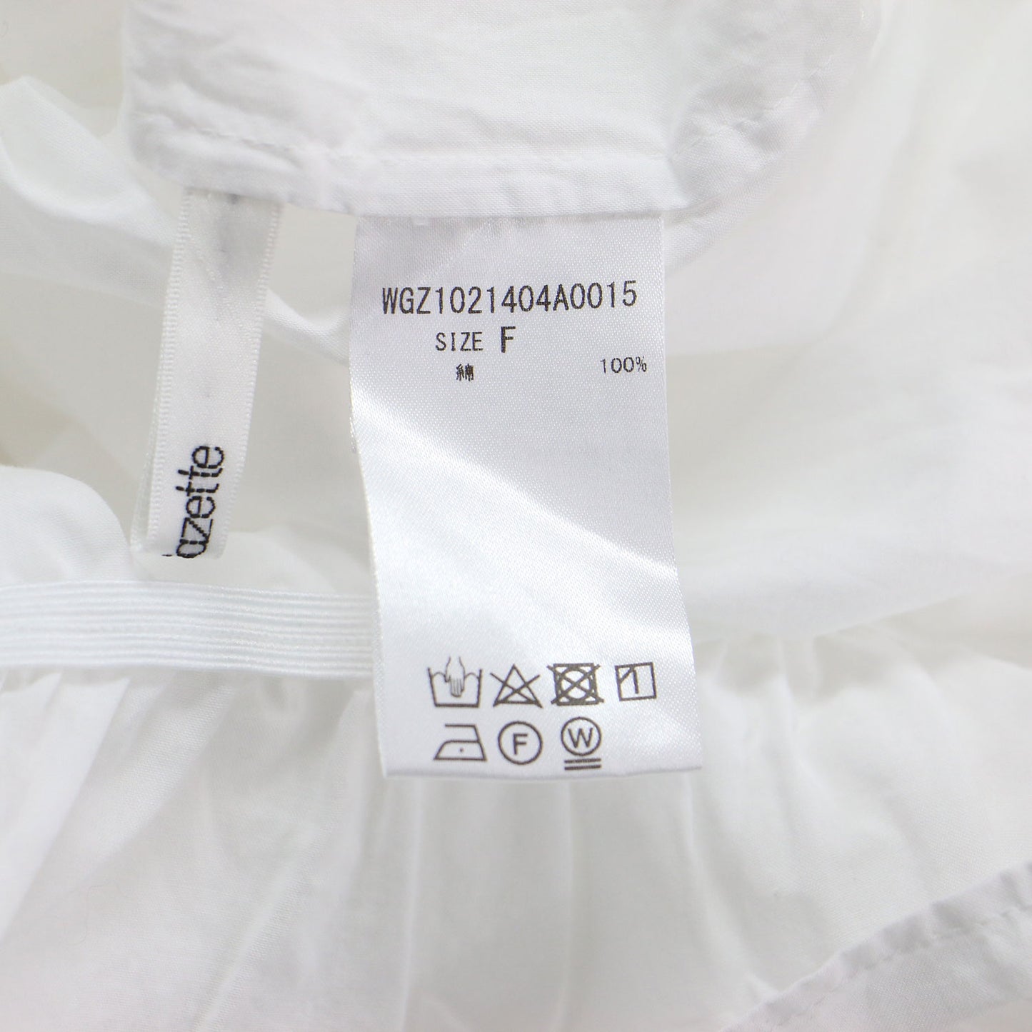 22春夏 キャンディスリーブブラウス / プルオーバー シャツ ショート丈 ギャザーネック 長袖 バックボタン コットン ウォッシャブル