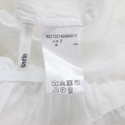 22春夏 キャンディスリーブブラウス / プルオーバー シャツ ショート丈 ギャザーネック 長袖 バックボタン コットン ウォッシャブル