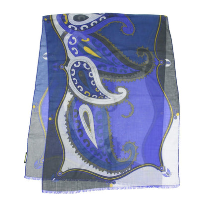 ペイズリー柄 マフラー / ストール 長方形 フリンジ 総柄 ウール シルク カシミヤ