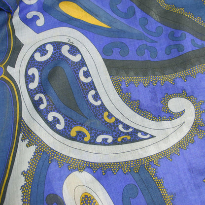 ペイズリー柄 マフラー / ストール 長方形 フリンジ 総柄 ウール シルク カシミヤ