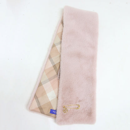 24秋冬 フェイクファー ティペット / マフラー クレストブリッジ チェック キルトピン