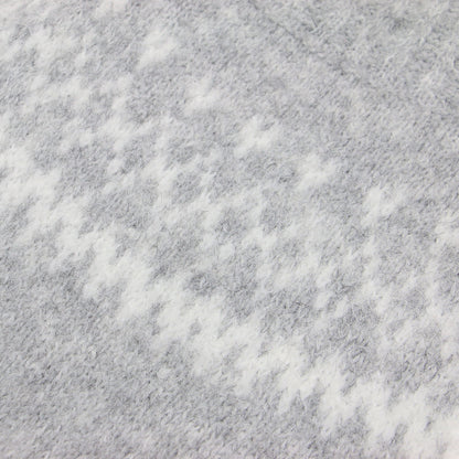 24秋冬 フラッフィー ジャガード ニット / タートルネック ショートスリーブ コンパクト ノルディック柄 リブ