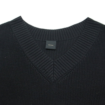 22春夏 片畔 ニット ベスト / プルオーバー Vネック ドロップショルダー ワイド コットン リネン