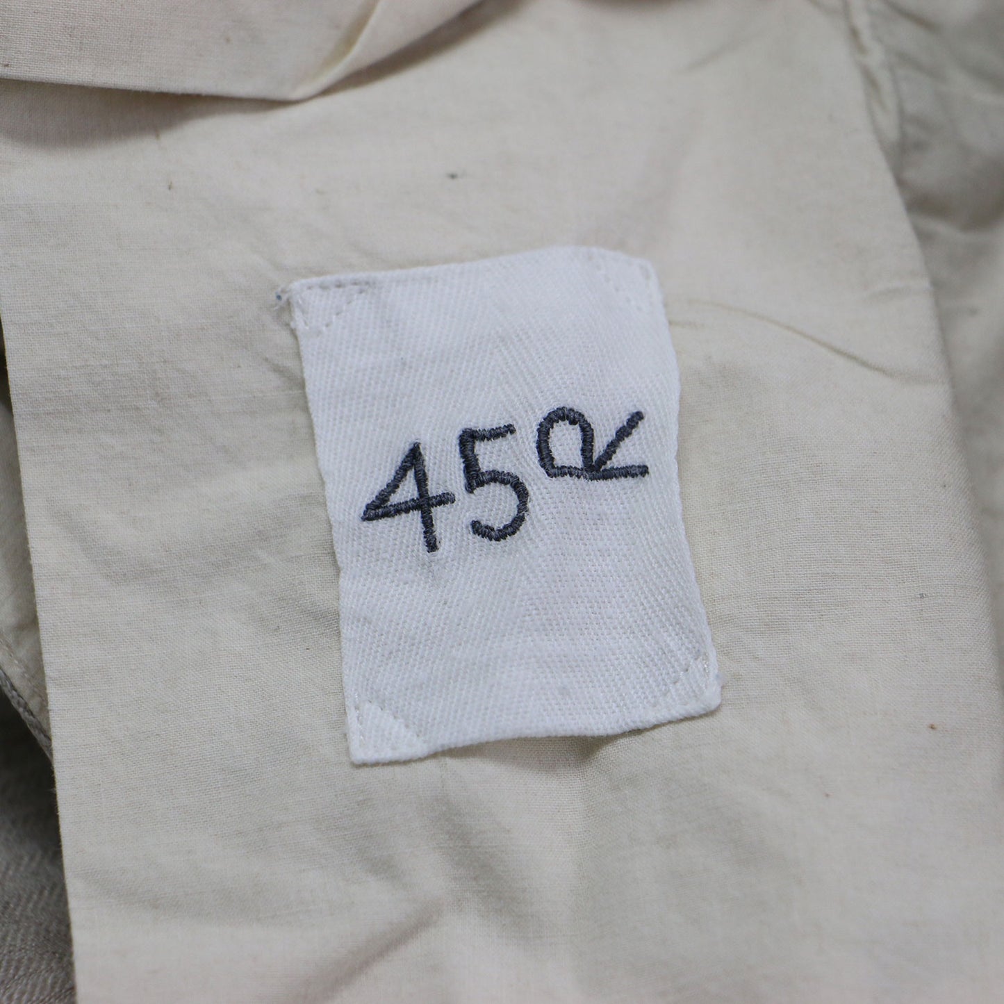 リネン ヘリンボーン パンツ / サルエル クロップド丈 テーパード ロゴ 刺繍