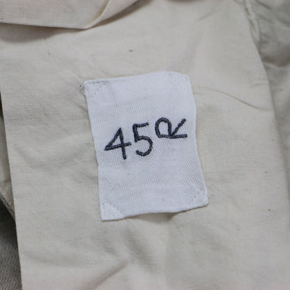 リネン ヘリンボーン パンツ / サルエル クロップド丈 テーパード ロゴ 刺繍